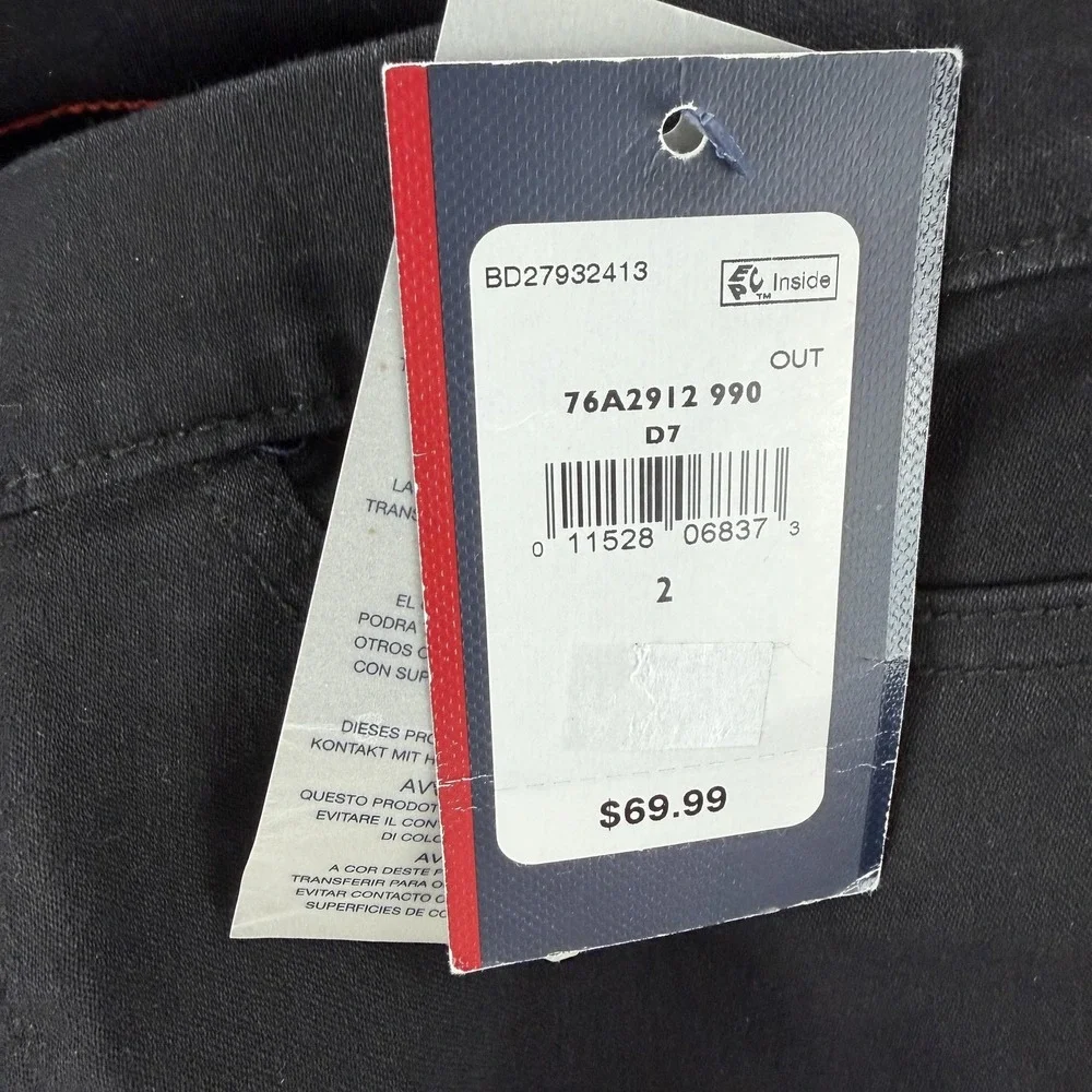 Tommy Hilfiger Jeggings‎ Womens 2 Black Mid Rise Pull On Stretch Denim Pants NWT